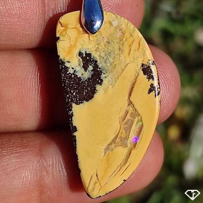 Pendentif Opale Boulder naturelle, Australie - Charlie's Gems