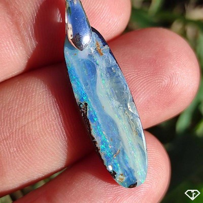 Pendentif Opale Boulder naturelle, Australie - Charlie's Gems