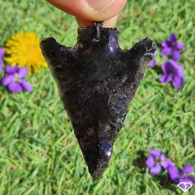 Pendentif pointe de flèche en Obsidienne dorée naturelle