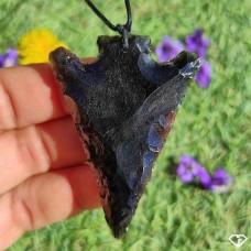 Pendentif pointe de flèche en Obsidienne dorée naturelle