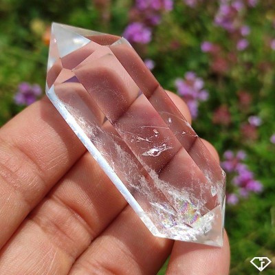 Double pointe de Cristal de roche naturel taillée de Chine