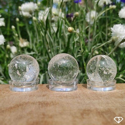 Trio mini sphères de Cristal de roche