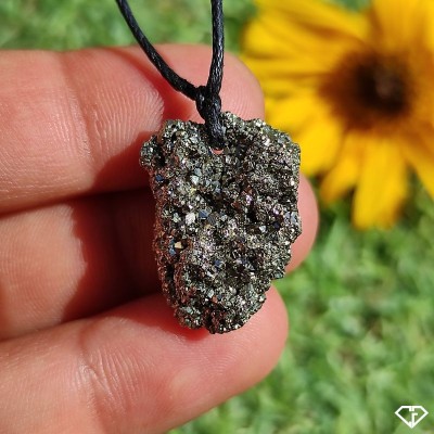 Pendentif de Pyrite brute naturelle du Pérou