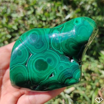 Natural polished malachite from Congo