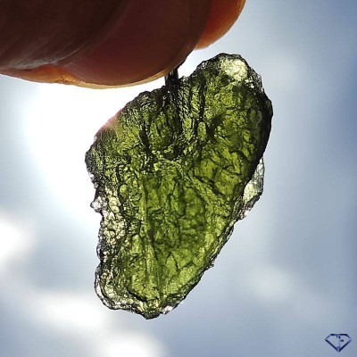 Pendentif Moldavite brute naturelle - Tectite de République Tchèque